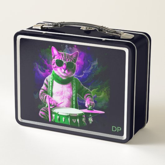 Damian- 2 Hip Cat DRUMMER AP91 Metall Brotdose (Rückseite)