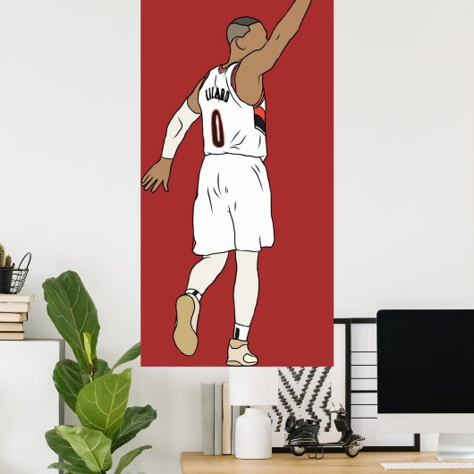 Damian Lillard Waves Goodbye Poster (Heimbüro)
