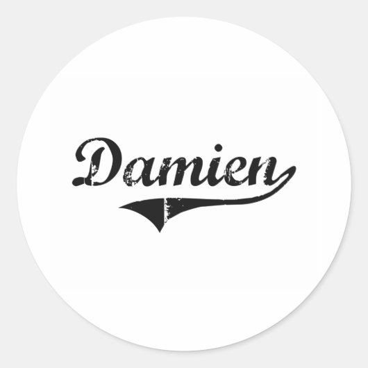 Damien Classic Style Name Runder Aufkleber (Vorderseite)