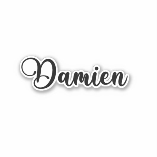 Damienname - Handgeschriebene Kalligrafie Aufkleber (Vorderseite)