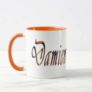 Damiername Logo, Orange Combo Kaffee Tasse