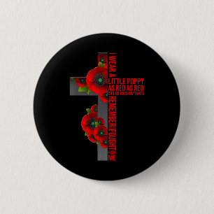 Damit wir die Red Poppy Blume Usa Memorial vergess Button