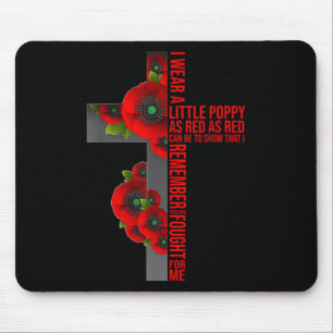 Damit wir die Red Poppy Blume Usa Memorial vergess Mousepad