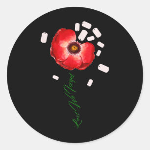 Damit wir nicht Red Poppy Blume Soldier Veteran ve Runder Aufkleber