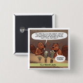 Dämliche Biber Witze Lustiger Cartoon Button (Vorne & Hinten)