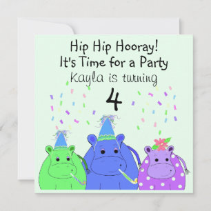 Dämliche Hippo-Party-Einladung Einladung