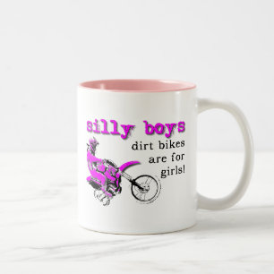 Dämliche Jungs Dirt Bike Motocross Lustiger Becher Zweifarbige Tasse