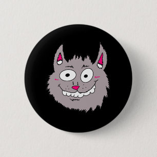 Dämliche Katzen-Gesicht Cartoon Button