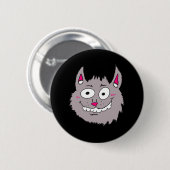 Dämliche Katzen-Gesicht Cartoon Button (Vorne & Hinten)