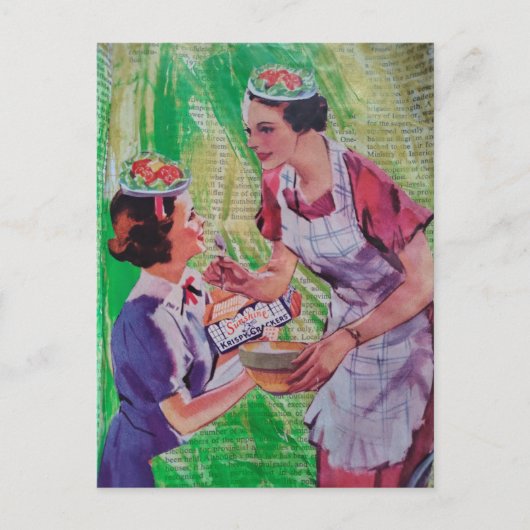 Dämliche Salathüte Collage Postkarte (Vorderseite)