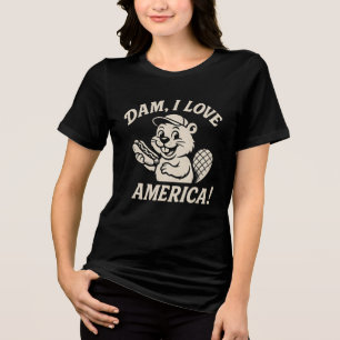 Damm ich liebe Amerika Lustiges Patrioten-Design m Tri-Blend Shirt