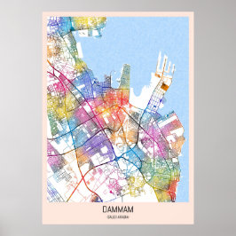 Dammam Saudi Arabia City Map Poster