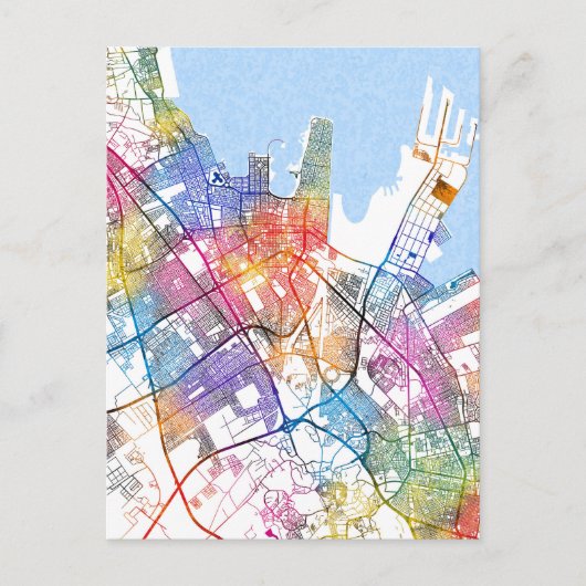 Dammam Saudi Arabia City Map Postkarte (Vorderseite)