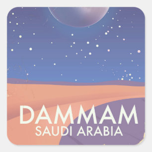 Dammam Saudi Arabien Reiseplakat Quadratischer Aufkleber