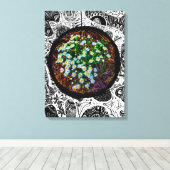 Dämme auf der Wiese. Abstrakter Rahmen Leinwanddruck (Insitu (Holzboden))