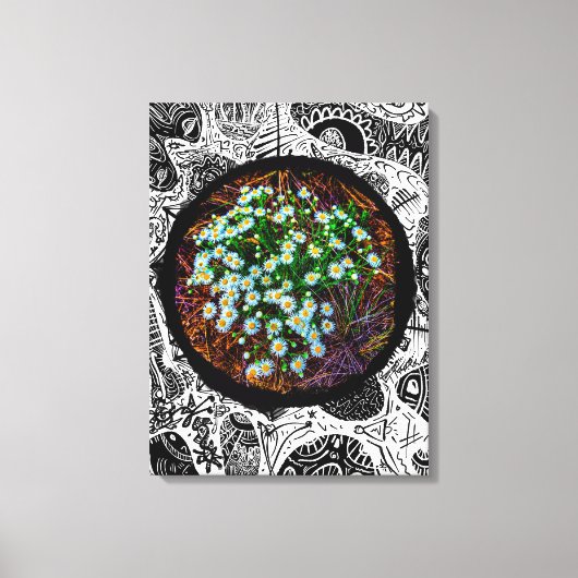 Dämme auf der Wiese. Abstrakter Rahmen Leinwanddruck (Vorderseite)