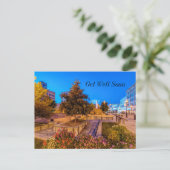 Dämmerung am Park Central Square Gute Besserung Postkarte (Stehend Vorderseite)