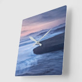 Dämmerung am Strand von Moonstone Quadratische Wanduhr (Winkel)