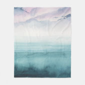 Dämmerung an der Bucht - Wasserfarbe Fleecedecke (Vorderseite)