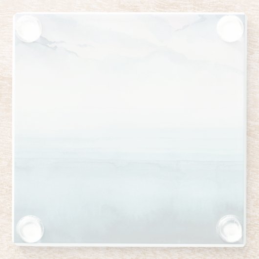 Dämmerung an der Bucht - Wasserfarbe Glasuntersetzer (Rückseite)