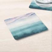 Dämmerung an der Bucht - Wasserfarbe Rechteckiger Pappuntersetzer (angewinkelt)