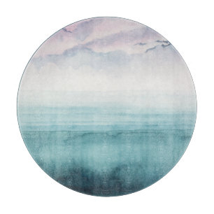 Dämmerung auf der Bucht - Aquarell Schneidebrett