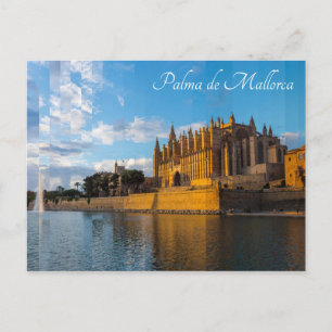 Dämmerung auf der Kathedrale von Palma de Mallorca Postkarte