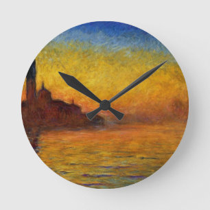 Dämmerung Claude Monets //Venedig Runde Wanduhr