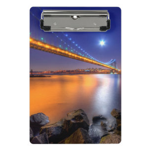 Dämmerung, George Washington BridgePalisades, NJ. Mini Klemmbrett