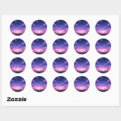 Dämmerung-Himmel-Stickerbogen Runder Aufkleber (Blatt)