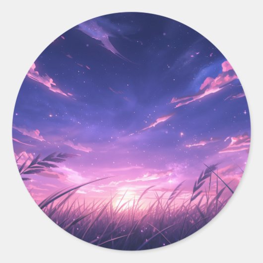 Dämmerung-Himmel-Stickerbogen Runder Aufkleber (Vorderseite)