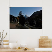 Dämmerung in Zermatt Poster (Küche)
