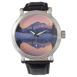 Dämmerung, Tarn und sichelförmiger Mond Armbanduhr