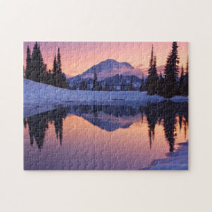 Dämmerung, Tarn und sichelförmiger Mond Puzzle