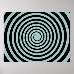 Dämmerungs-blaue u. schwarze Spirale Poster