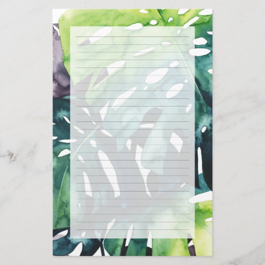 Dämmerungs-Palmen - aufgeteiltes Blatt Briefpapier (Vorderseite)