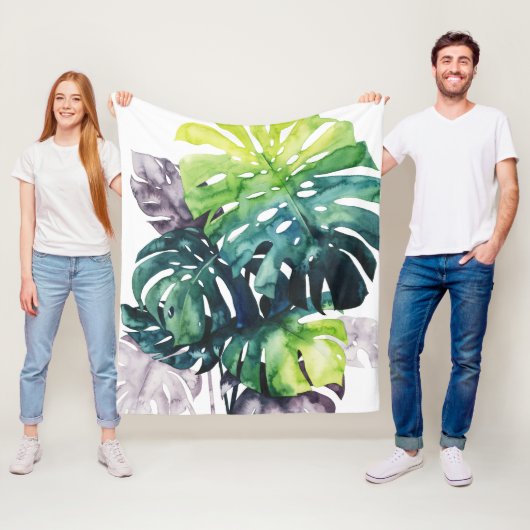 Dämmerungs-Palmen - aufgeteiltes Blatt Fleecedecke (Beispiel)