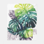 Dämmerungs-Palmen - aufgeteiltes Blatt Fleecedecke (Vorderseite)