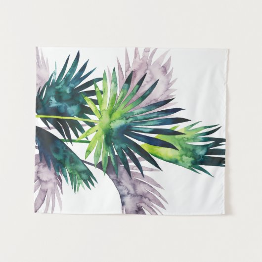 Dämmerungs-Palmen-Palmwedel Wandteppich (Vorderseite (Horizontal))