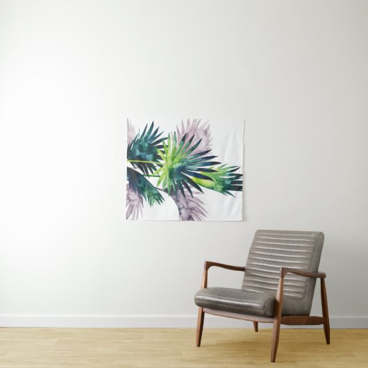 Dämmerungs-Palmen-Palmwedel Wandteppich (Beispiel (Horizontal))