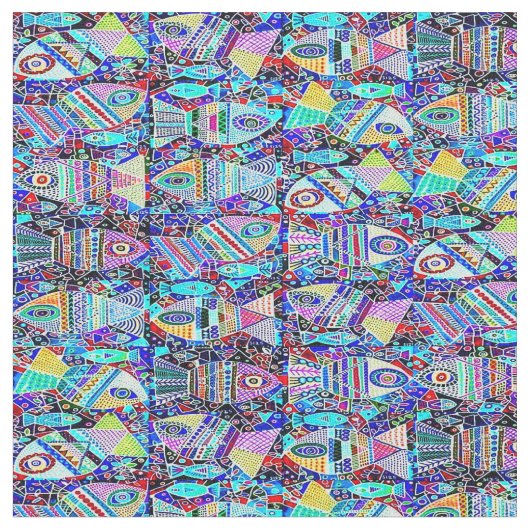 Dämmerungs-Regenbogen-Fische Stoff (Nahaufnahme)