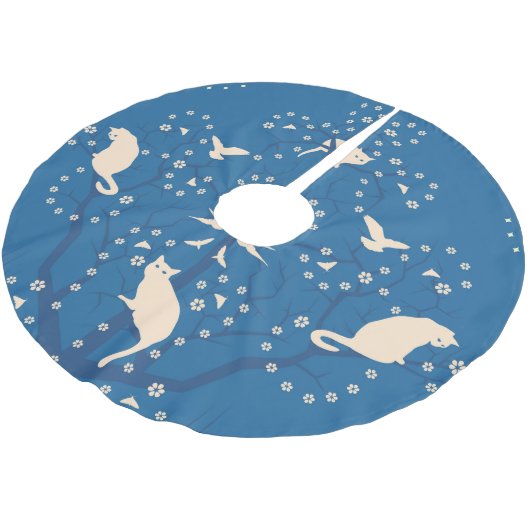 Dämmerungtomcats-Baum-Rock Polyester Weihnachtsbaumdecke (Schrägansicht)