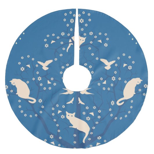 Dämmerungtomcats-Baum-Rock Polyester Weihnachtsbaumdecke (Vorderseite)