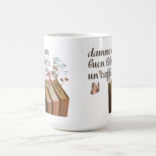 Dammi Un Buon Libro e Un Caffè tazza (italienisch) Kaffeetasse (Mittel)