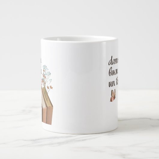 Dammi Un Buon Libro e un Tè tazza (italienisch) Jumbo-Tasse (Vorderseite)