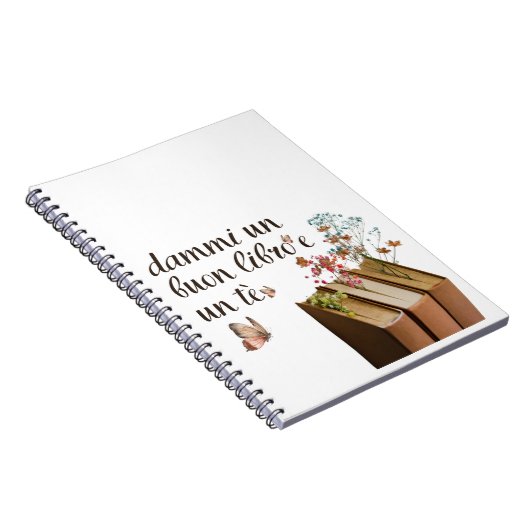 Dammi Un Buon Libro e un Tè tazza (italienisch) Notizblock (Rechte Seite)