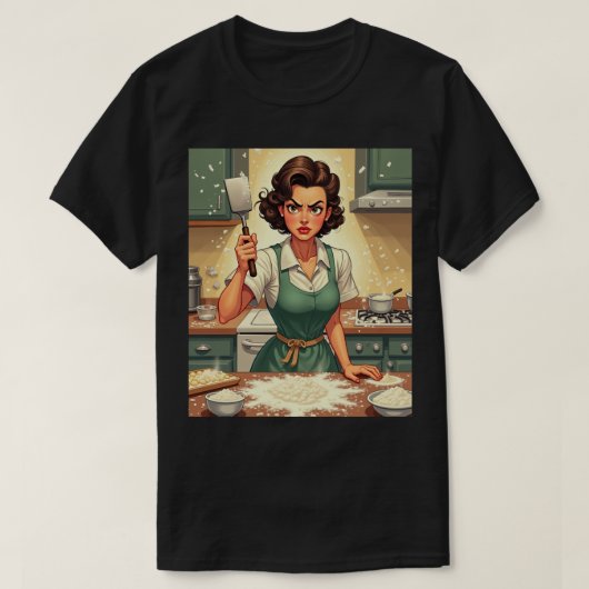 Dammit Mom Kitchen Chaos Cooking Struggle Real Mom T-Shirt (Design vorne)