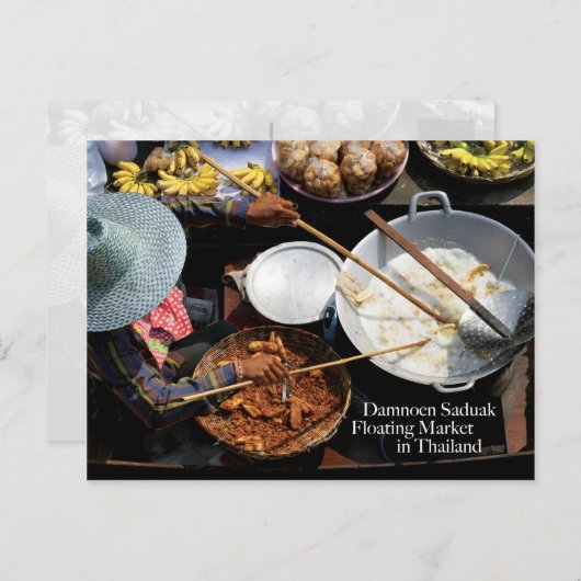 Damnoen Saduak Floating Market in Thailand Postkarte (Vorne/Hinten)