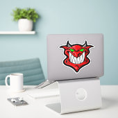 Dämon Aufkleber (Laptop auf Schreibtisch)