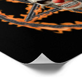 Dämon Clown Skull & Burning Pentagramm Poster (Ecke)